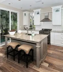Kitchen interior wooden floor