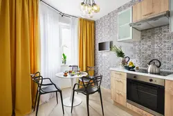 Kitchen interior wallpaper curtains