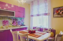 Kitchen Interior Wallpaper Curtains