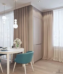 Kitchen interior wallpaper curtains