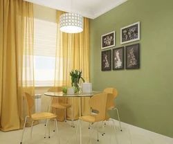 Kitchen interior wallpaper curtains