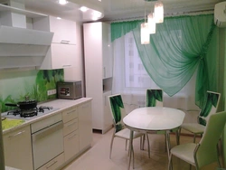 Kitchen interior wallpaper curtains