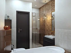 Color of the door in the bathroom interior