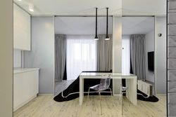 Studio və yataq otağı mənzil dizaynı 45 metr