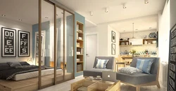 Studio and bedroom apartment design 45 meters