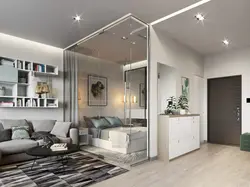 Studio and bedroom apartment design 45 meters