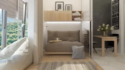 Studio And Bedroom Apartment Design 45 Meters