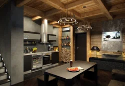 Interior of the kitchen room in the bathhouse