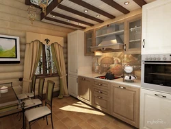 Interior of the kitchen room in the bathhouse