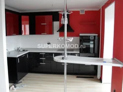 White And Black Kitchens With Bar Counters Photo