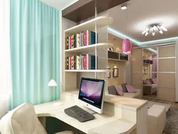 Bedroom office design 18 sq m