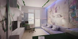 Bedroom office design 18 sq m