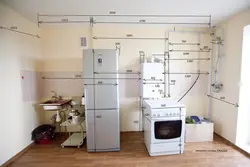 Терезе және газ еден қазандығы бар ас үй дизайны