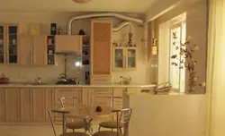 Kitchen design with a window and a gas floor boiler
