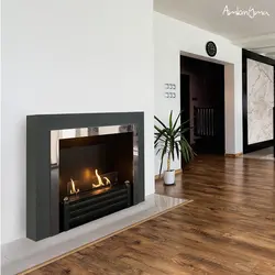 Built-in biofireplaces in the living room interior