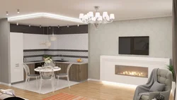 Обои Для Кухни Зал В Интерьере