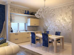 Wallpaper for the kitchen hall in the interior