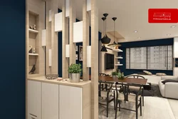 Mətbəx Üçün Arakəsmə Ilə Studiya Dizaynı