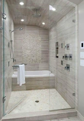Bath and shower in one room design