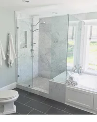 Bath And Shower In One Room Design