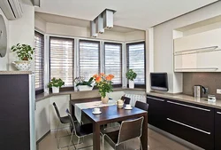 Oshxona dizayni bay oynali 13 kvadrat