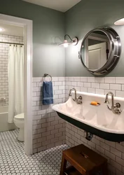 Bathroom half tile photo