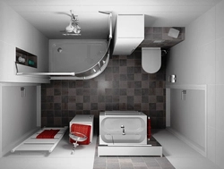 Small kitchen design with bathroom