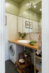 Small kitchen design with bathroom