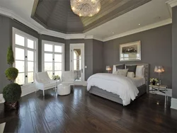 Brown gray and white in the bedroom interior