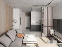 Studio Dizayni Oshxona Va Yotoqxona Bilan 20 Kv M