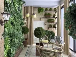 Garden on the balcony in the apartment photo