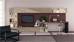 Living room in a modern style with a table photo