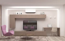 Living room in a modern style with a table photo