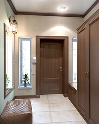 Hallway design in a house with two windows