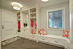 Hallway design in a house with two windows