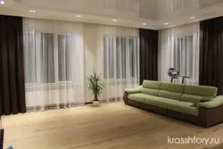 Дизайн зала в квартире с окном во всю стену