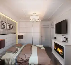 Fireplace design in an apartment 17 sq m