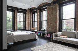 Black windows in the apartment photo