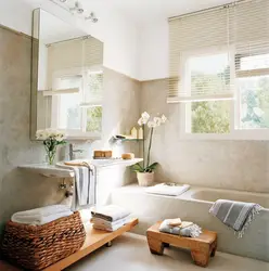 Fabric in the bathroom interior