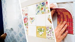 Design of old tiles in the kitchen