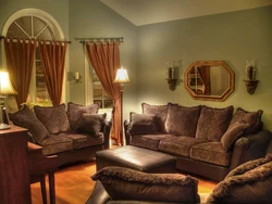Furniture and curtains in the living room photo