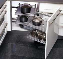 Corner drawer for kitchen design