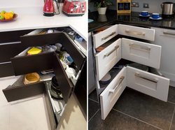 Corner drawer for kitchen design