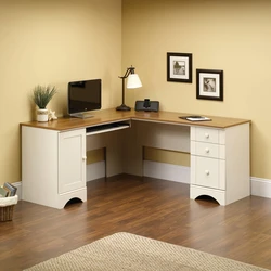 Corner table in bedroom design
