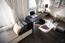 Corner table in bedroom design