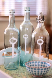 Bottles in the kitchen interior