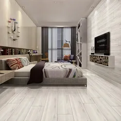 Yotoqxonaning ichki qismidagi zamonaviy laminat