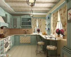 Интерьер кухни в мелкий цветочек