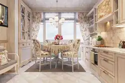 Kitchen Interior In Small Flowers