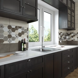 Ceramic tiles in the kitchen interior